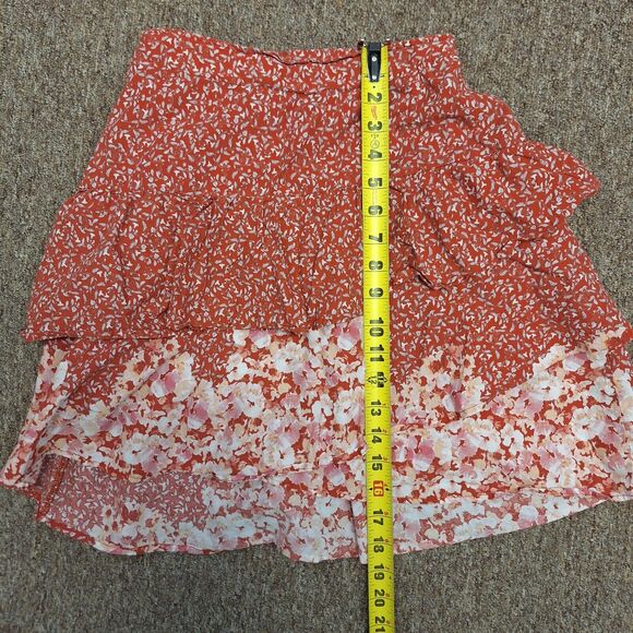 Altar’d State Mini Skirt Lightweight High Waisted Floral Orange Women's Size XS - Picture 9 of 11